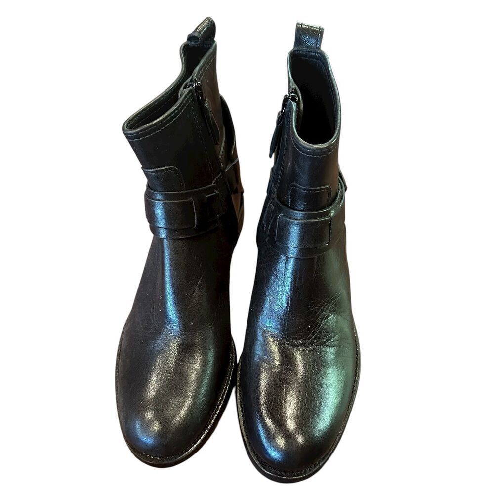 Tory Burch Colton Black Leather Logo Bootie NWOB Size 5 1/2